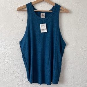 Free People coziest blue fleece tank top size medium